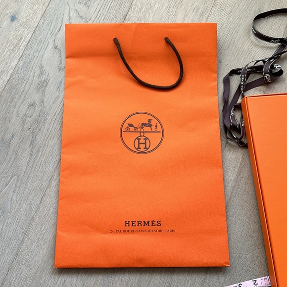 Hermes shopping bag, box, and original ribbon shawl 140 size - Picture 8 of 12